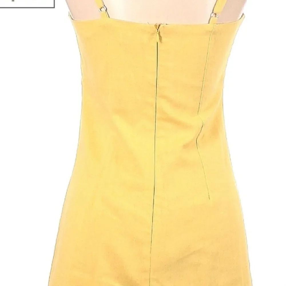 re:named Linen Tie Front Spaghetti Strap Yellow Dress SMALL - Picture 5 of 8